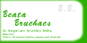 beata bruchacs business card